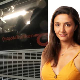 Vad gör Östgötatrafikens bussar i Albanien? Lubna El-Shanti, Tirana