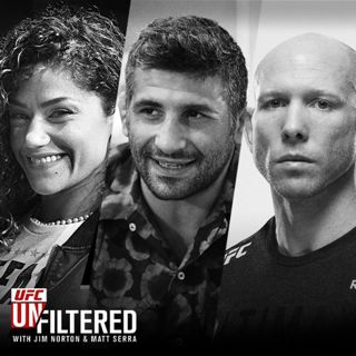 Beneil Dariush, Josh Emmett, and guest co-host Pearl Gonzalez