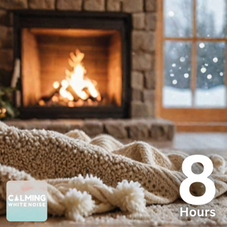 Cozy Fireplace Ambience During Blizzard with Howling Wind Sounds (8 Hours)