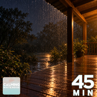 Soft Rain on a Porch for Sleep | 45 Minute Rain Sounds