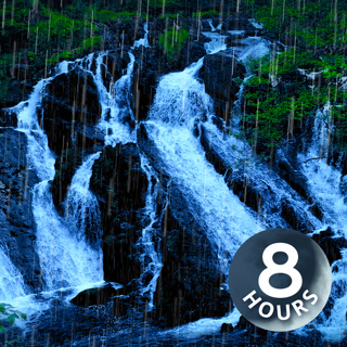 Waterfall & Rain Noise for Sleeping | 8 Hours