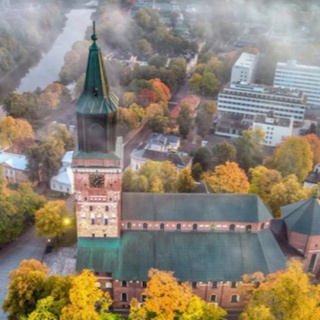 Turku, a city on the southwest coast of Finland, straddles the Aura River.