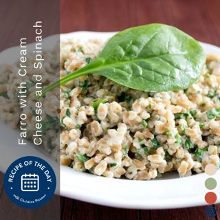 Farro with Cream Cheese and Spinach