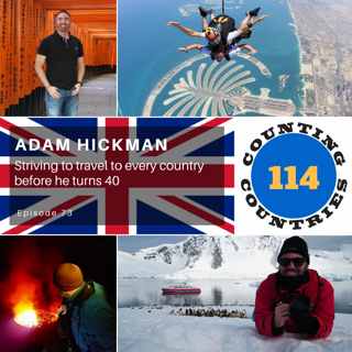 Adam Hickman … striving to travel to every country before he turns 40