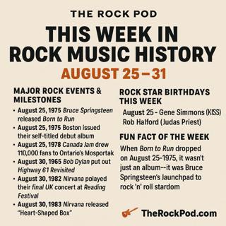The Rock Pod / This Week In Rock Music History / August 25 - 31