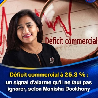 Déficit commercial à 25,3 % : un signal d’alarme qu’il ne faut pas ignorer, selon Manisha Dookhony