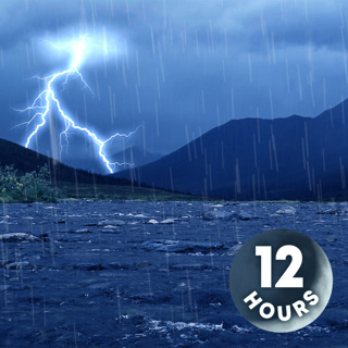 Thunderstorm Ambience with Rushing River | 12 Hours Rain, Thunder & Water Sounds for Sleep