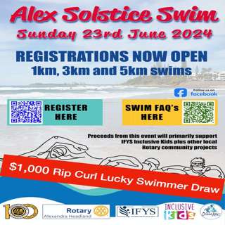Registrations are now open for the Alex Solstice Swim!