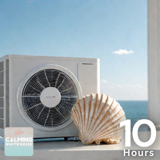 Relaxing Ocean Waves & Air Conditioner Sounds for Sleep | 10 Hours