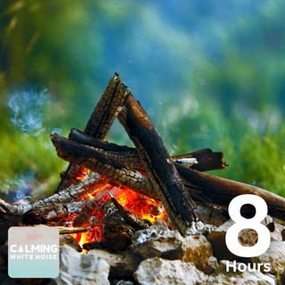 Crackling Campfire with Relaxing Waterfall (8 Hours) | Fire and Water Sounds for Stress Relief