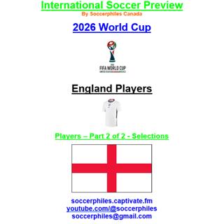 2026 FIFA World Cup – England Players – Part 2 of 2