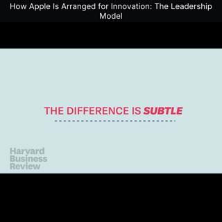 How Apple Is Arranged for Innovation: The Leadership Model