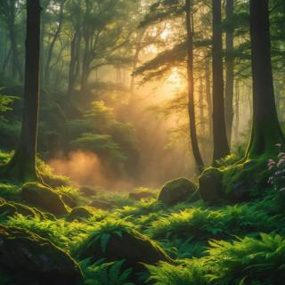 Light Bright Forest Ambience for Morning Relaxation
