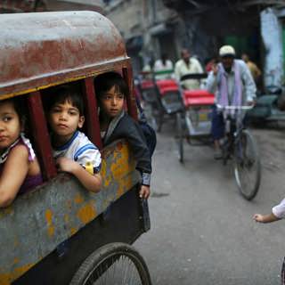 Volontären i Delhi