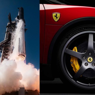 SpaceX i omloppsbana – Ferrari i fritt fall