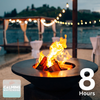 Sleepy Lake Ambience (8 Hours) | Gentle Waves, Crackling Fire, and Crickets at Dusk