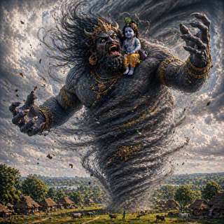 18. Krishna and the whirlwind demon