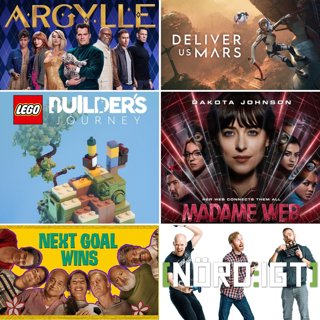 442. Den med Argyle, Madame Web, Next Goal Wins, LEGO: Builder's Journey samt Deliver Us Mars