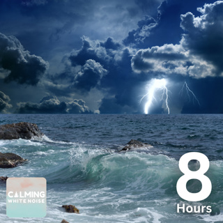 Ocean Thunderstorm Sounds (8 Hours) | Rain & Thunder Sounds with Ocean Waves