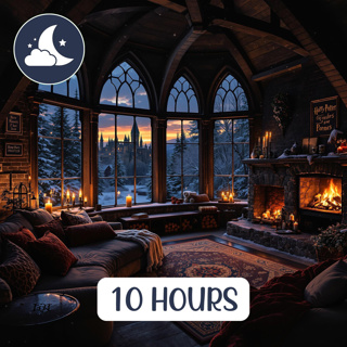 Thunder and Rain with Harry Potter Fireplace Ambience - Cozy Winter Sounds for Relaxation