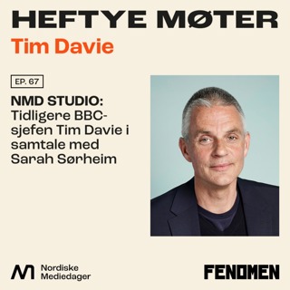NMD STUDIO: Tidligere BBC-sjefen Tim Davie i samtale med Sarah Sørheim