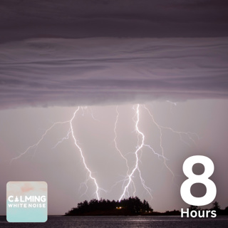 Thunder on Island White Noise 8 Hours | Waves Crashing with Rain and Thunder Sound
