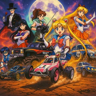 The Sailor Scouts and their R/C Cars, Buggies, and Trucks