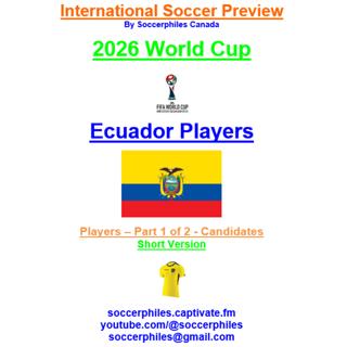2026 FIFA World Cup – Ecuador Players Short Version – Part 1 of 2