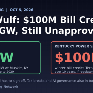 TeraWulf: $100M Bill Credits for 1 GW Still Unapproved - CRE AI Briefing, Oct 5, 2026