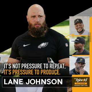 Lane Johnson Super Bowl Champion on Eagles' pressure to produce this season, why Jalen Hurts is a top QB , Saquon Barkley's key to success, Nick Sirianni's coaching vulnerability, Philadelphia's imperfection and how mental health shaped his strength