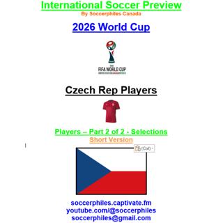 2026 FIFA World Cup – Czech Rep Players Short Version – Part 2 of 2