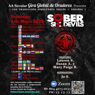 Secular AA Global Speaker Tour - Sober She Devils - May 4, 2025 (Traducción Española)