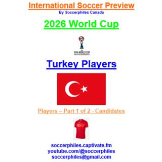 2026 FIFA World Cup – Turkey Players – Part 1 of 2