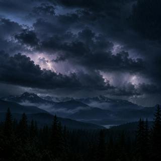 ⛈️ ACTIVE THUNDERSTORM, DEEP RUMBLES and SPACED LIGHTNING — 2 H of night sky for sheltered sleep