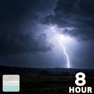 Gentle Rain and Distant Thunder for Sleep | 8 Hour Night Sounds